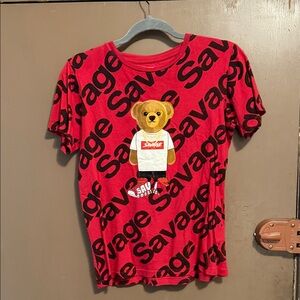 Prime Savage Red Kids T-Shirt Size 10/12